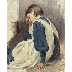 Paul Paul (Staithes Group 1865-1937): Portrait Study of a Young Girl, oil on canvas board signed 28cm x 22cm 
Provenance: from the collection of the artist's great granddaughter