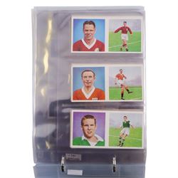 Collection of 1930s and later Football related trading and cigarette cards, including complete set of sixteen 1936 Topical Times Panel Portraits of Star Footballers, collection of further 1930s Footballer Panel Portraits, complete set of twenty-five 1955 The Wizard Famous Footballer cards, complete set of fifty Wills Association Footballers 1935, complete set of fifty Godfrey Phillips International Caps cards, etc, housed in three albums