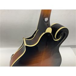 Ashbury F-Model eight-string mandolin, model no.IMF-150 with two-piece maple back and ribs and sunburst top, mother-of-pearl inlay; bears maker's label; L69cm