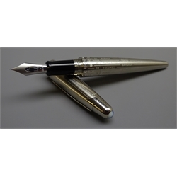  Writing Instruments - Alfred Dunhill GMT torpedo fountain pen with '18K' gold nib   