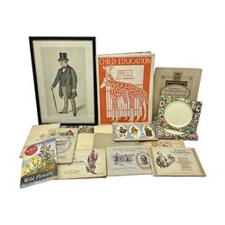 Vanity Fair Spy print, a Tory, together with six Royal Staffordshire the Biarritz side plates, and a collection of posters and ephemera 