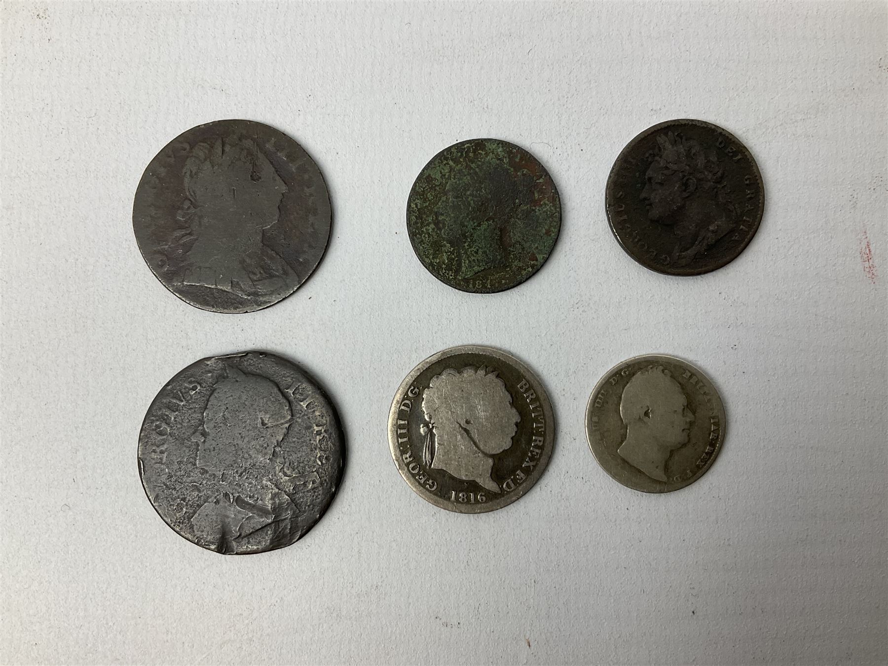 Queen Victoria 1861 penny, 1876 sixpence coin, five early silver coins including Elizabeth I etc