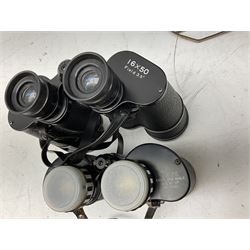 Twelve pairs of binoculars to include BWCF 7x35 Extra Wide Angle, Carl Zeiss Jena Delturis 8x24, Carl Zeiss Jena Jenoptem 8x30W, Chinon Countryman 10x50,  Ajax 8x30, Regent 16x50, etc,  some with cases