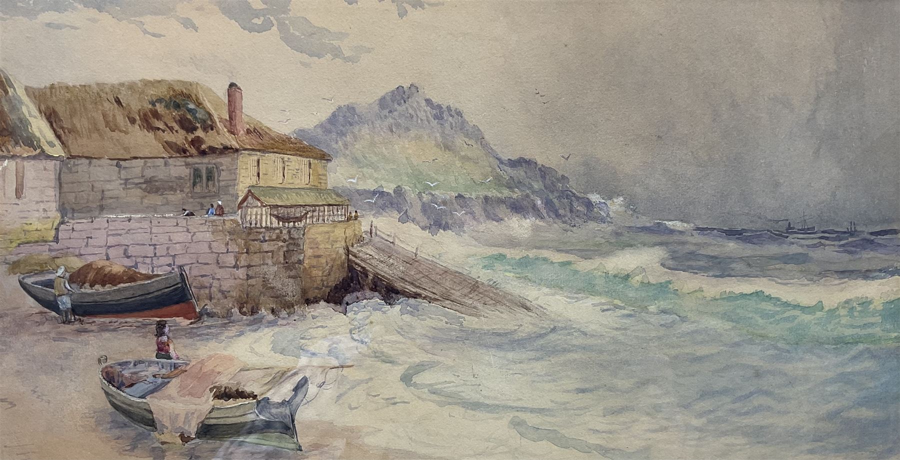 English School (Early 20th century): 'Sennen Cove - Cornwall', watercolour unsigned, titled in a later hand verso 22cm x 43cm