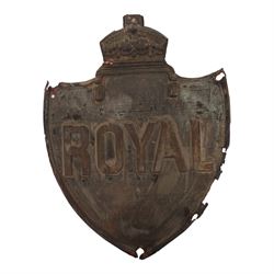 Eight 19th century tin fire insurance marks, comprising Phoenix Assurance Company Limited, Royal Insurance Company, Protector Fire Insurance Company, London Assurance Incorporated, County Fire Office, and District, Royal example H31cm