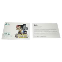 The Royal Mint United Kingdom 2020 proof coin set, cased with certificate