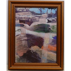  Abstract Rock Forms, pastel by Christopher John Assheton-Stones (British 1947-1999) unsigned 49cm x 37cm  