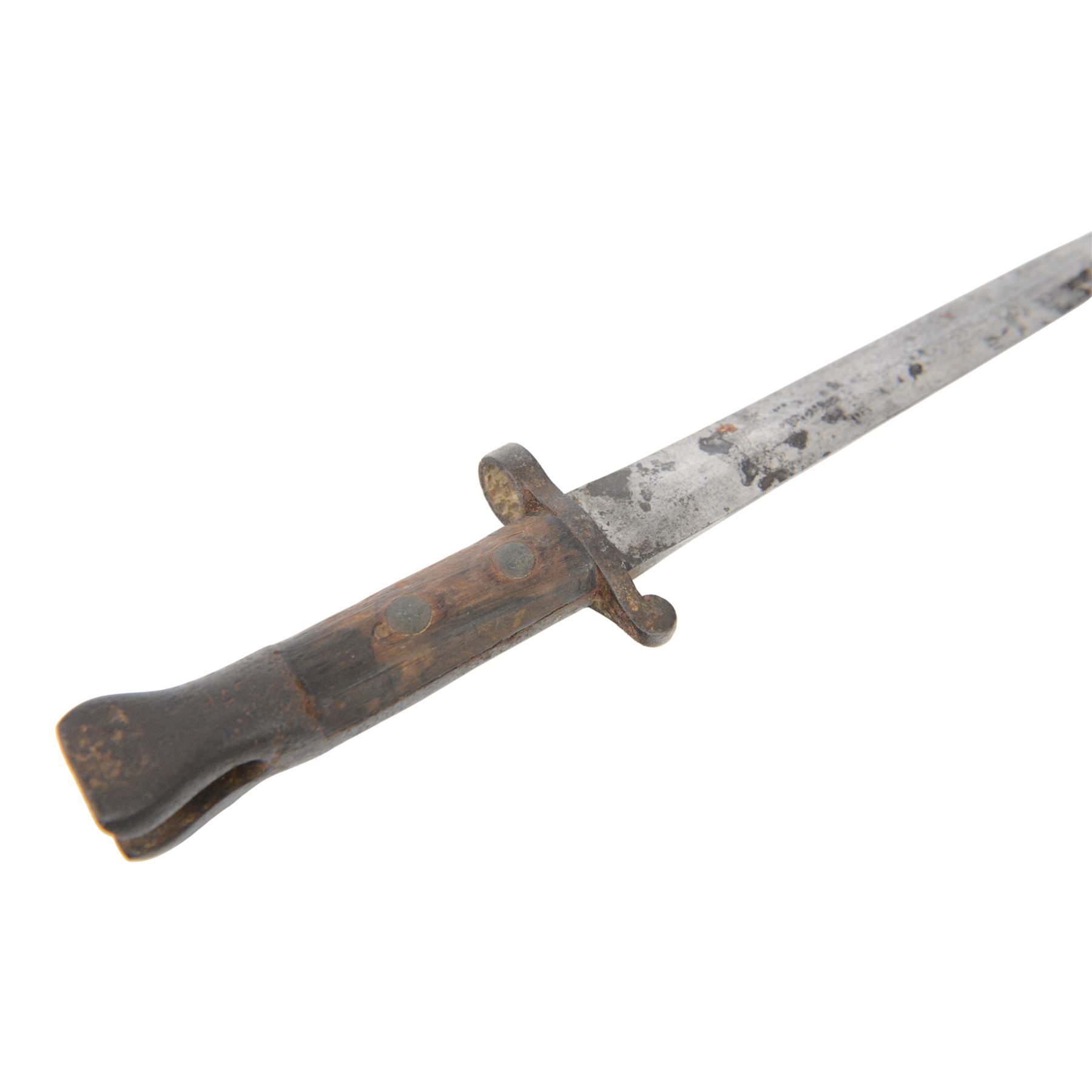 British Lee-Metford bayonet with double edged 30cm blade the ricasso stamped Wilkinson, overall L43cm