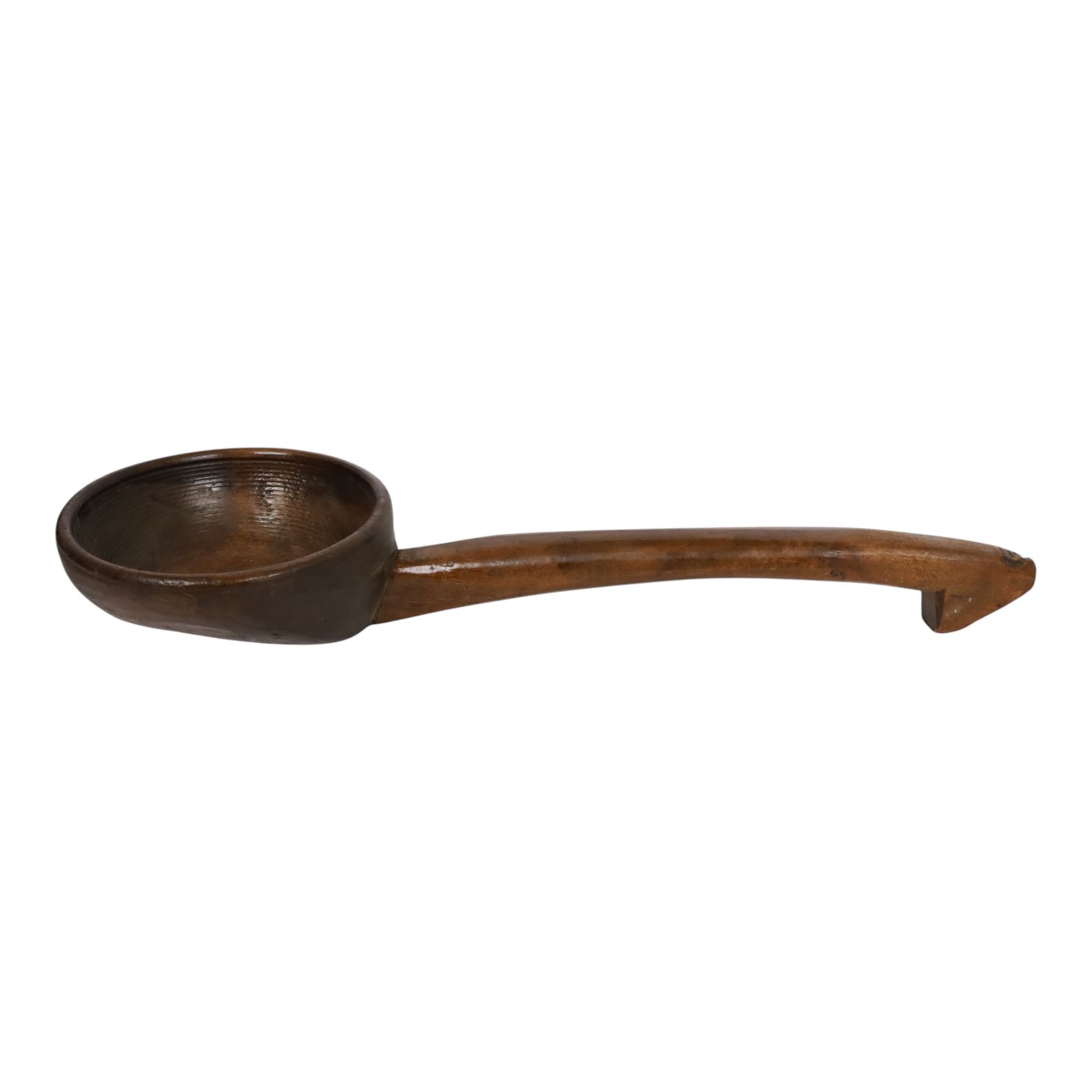 Welsh carved cawl spoon, L40cm