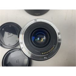 Canon EOS 5D camera body, with 'Tamron SP 70-300mm F/4-5.6 lens, and accessories, together with soft case