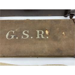Leather fitted shotgun case L81cm, and a canvas fitted shotgun case with Hooton & Jones label, L83cm (2)