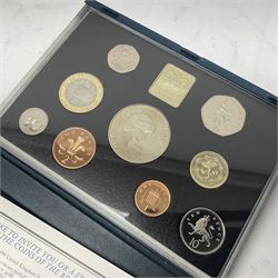 Ten The Royal Mint United Kingdom proof coin collections, dated 1983, 1984, 1985, 1986, 1987, 1992, 1994, two 1997 and 1998 all in blue folders with certificates
