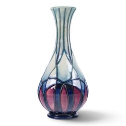 Moorcroft Indigo blue pattern Emma Bossons trial vase, printed and painted marks beneath, H17cm 