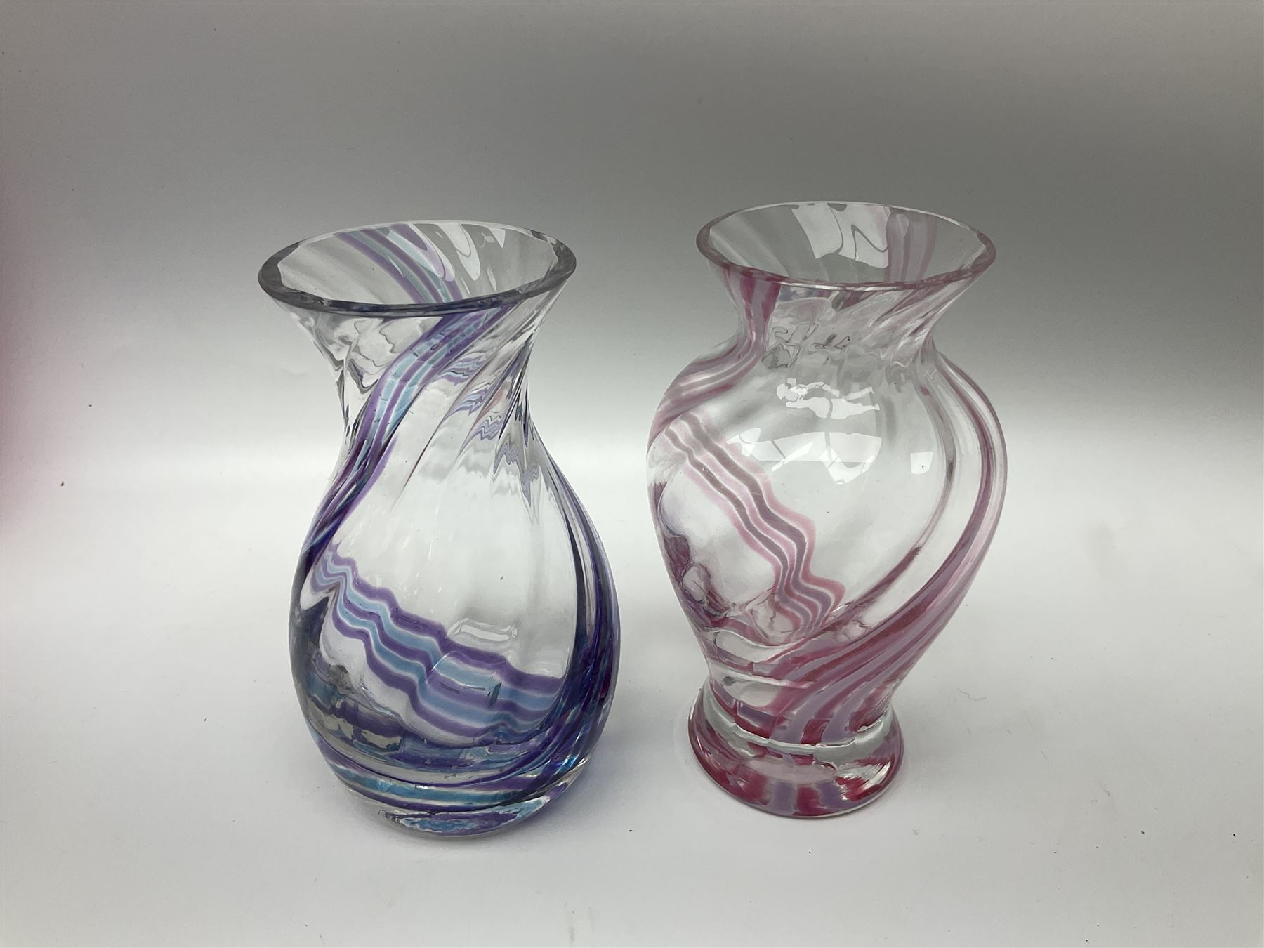 Collection of Caithness glass vases and dishes, to include mottled and swirl designs,  largest 20cm (23)