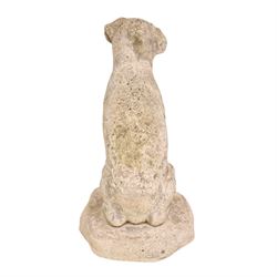 Cast stone seated lion together with a cast stone bulldog, lion H46cm