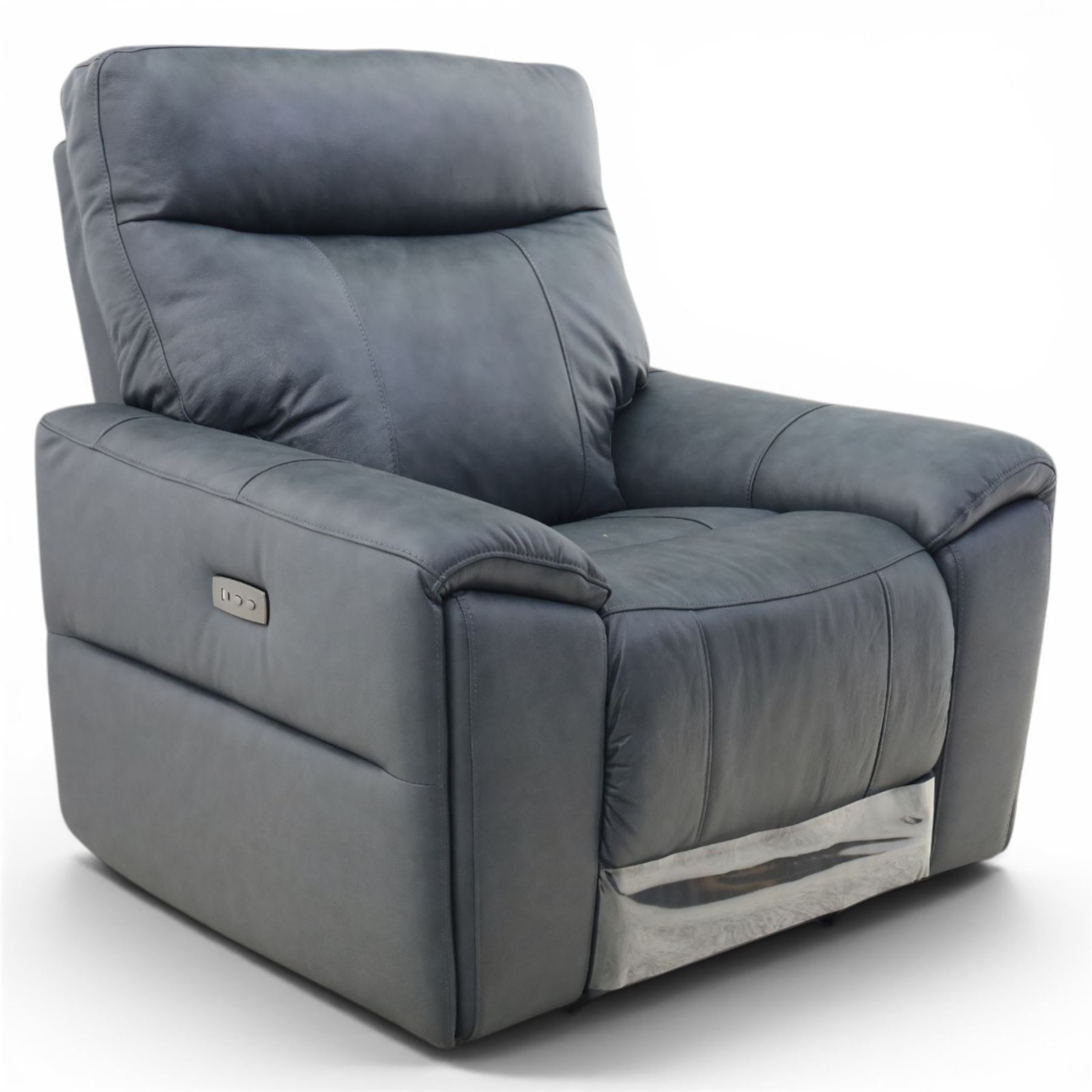 Roseland Furniture - 'Deana' electric recliner armchair, upholstered in blue leather