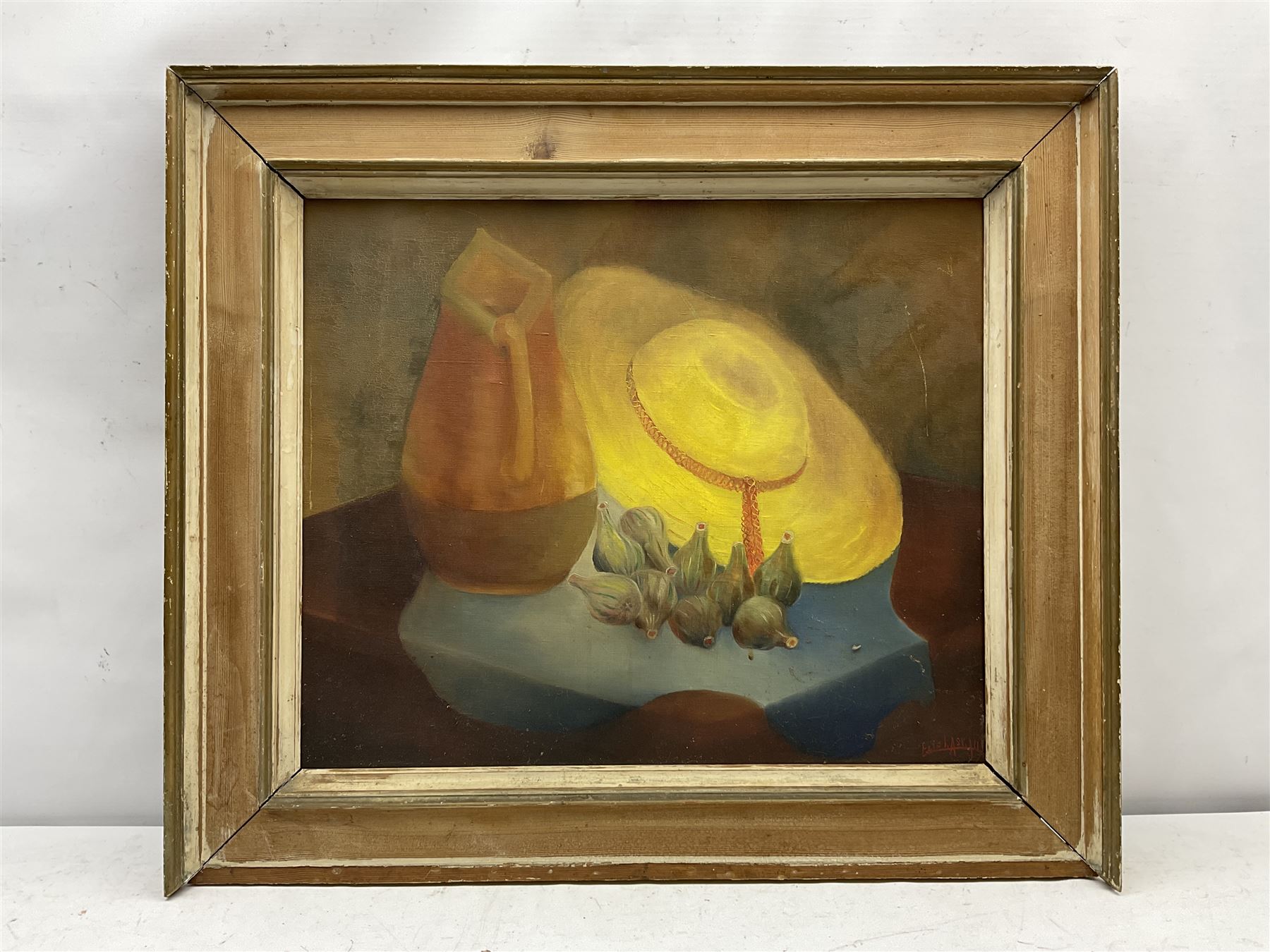 Eli Lascaux (French 1888-1969): 'Figues Fleurs', oil on canvas signed, titled signed and dated '54 verso 45cm x 53cm
Provenance: Galerie Louise Leiris, Paris (Photo No.53188) label verso