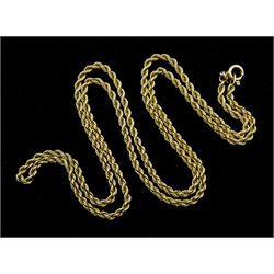 18ct gold rope twist chain necklace, London import mark 1979
