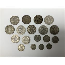 Approximately 175 grams of Great British pre 1947 silver coins