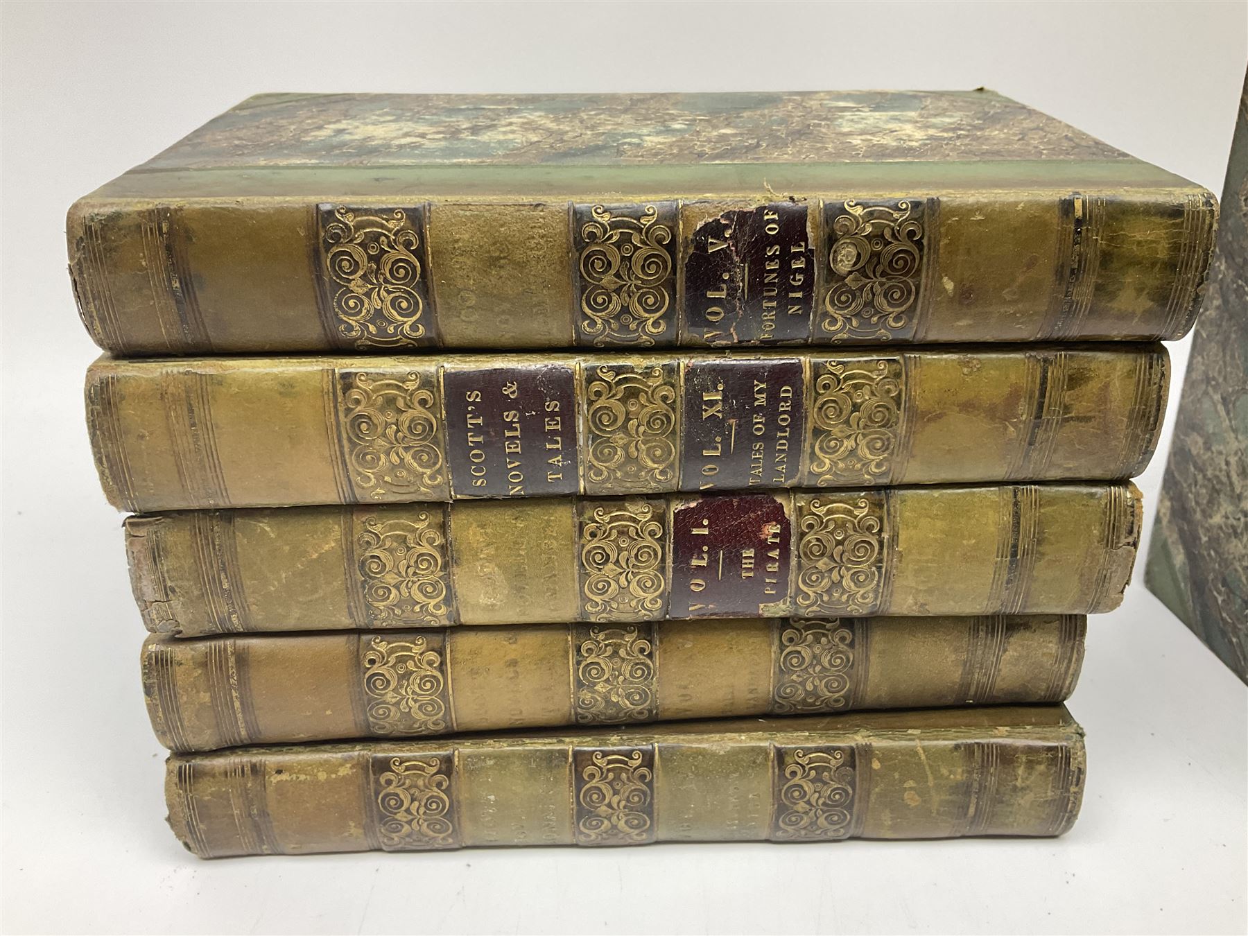 Sir Walter Scott; 15 volume set of the Waverley novels, published in Edinburgh in 1821