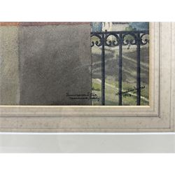 Nancy Ballantine Dykes (British 1919-?): 'Sunrise on Etna - Taormina Sicily', watercolour signed titled and dated 1958, 34cm x 48cm