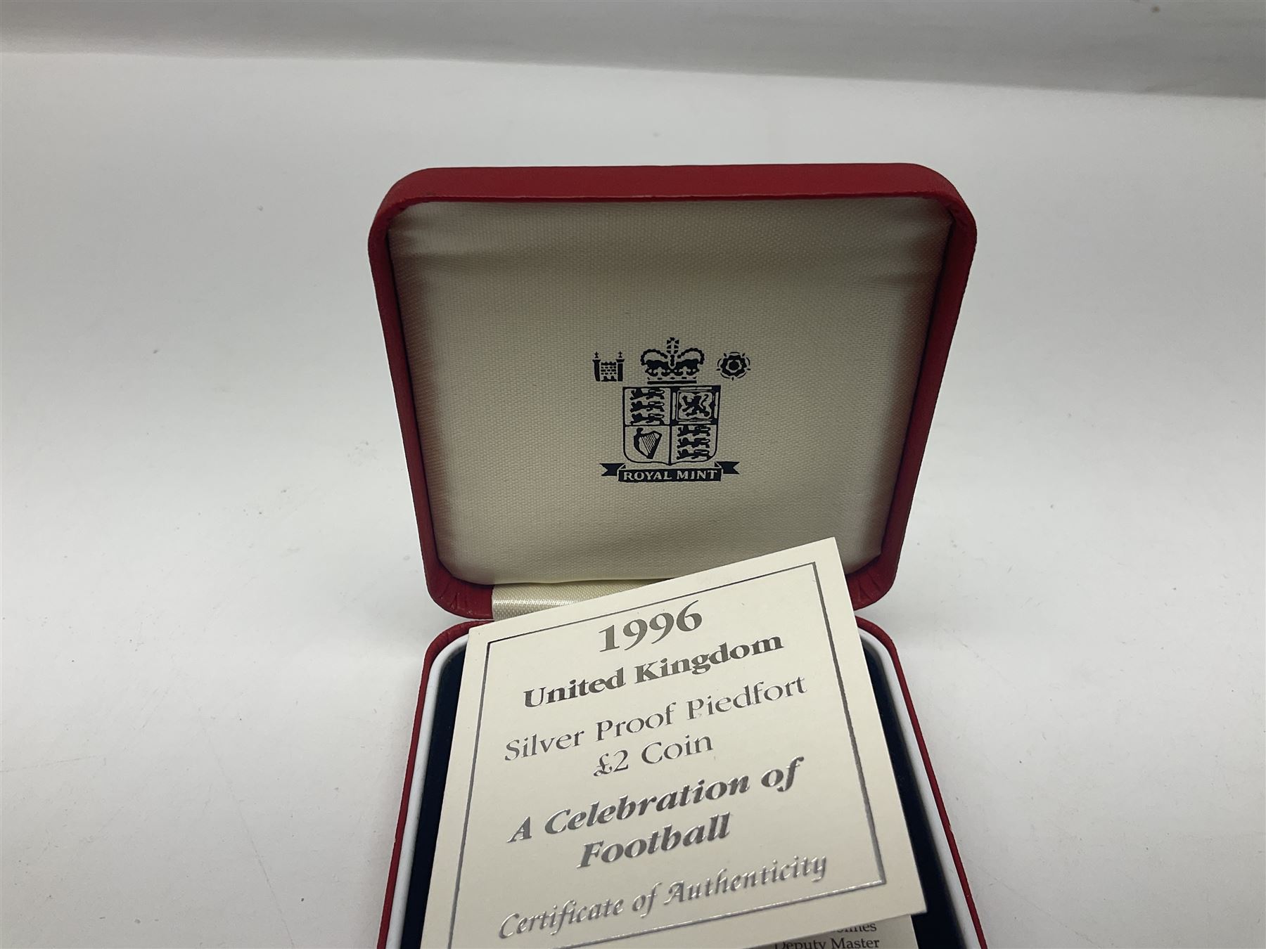 The Royal Mint United Kingdom 1996 'A Celebration of Football' silver proof piedfort two pound coin, cased with certificate