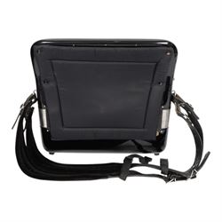 Borsini Professional 5-Row Chromatic button accordion, with 92 white pearlescent chromatic buttons and 136 bass buttons, possibly a custom model, in black high gloss case, with carry strap and original hard carrycase