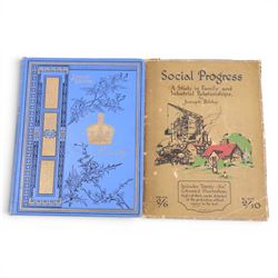 Social Progress 'A Study in Family and Industrial Relationships' by Joseph Bibby, Jubilee edition 'The Life of Her Most Gracious Majesty The Queen Victoria' by Sarah Tyler, and playing cards in leatherette box