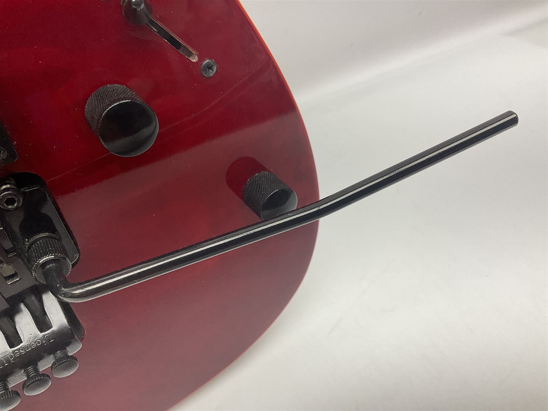 Maverick HSH rock guitar with Floyd Rose tremolo, L100cm overall; in soft carrying case.