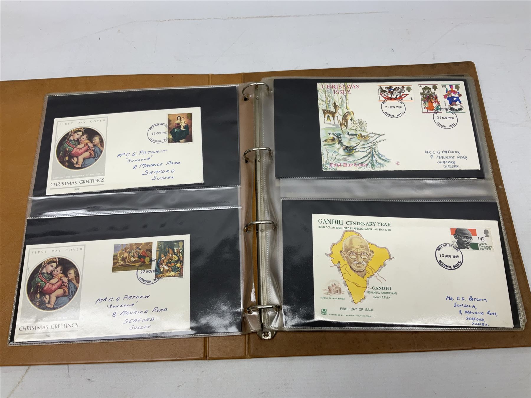 Royal Mail first day covers, mostly with special postmarks, housed in three ring binder folders