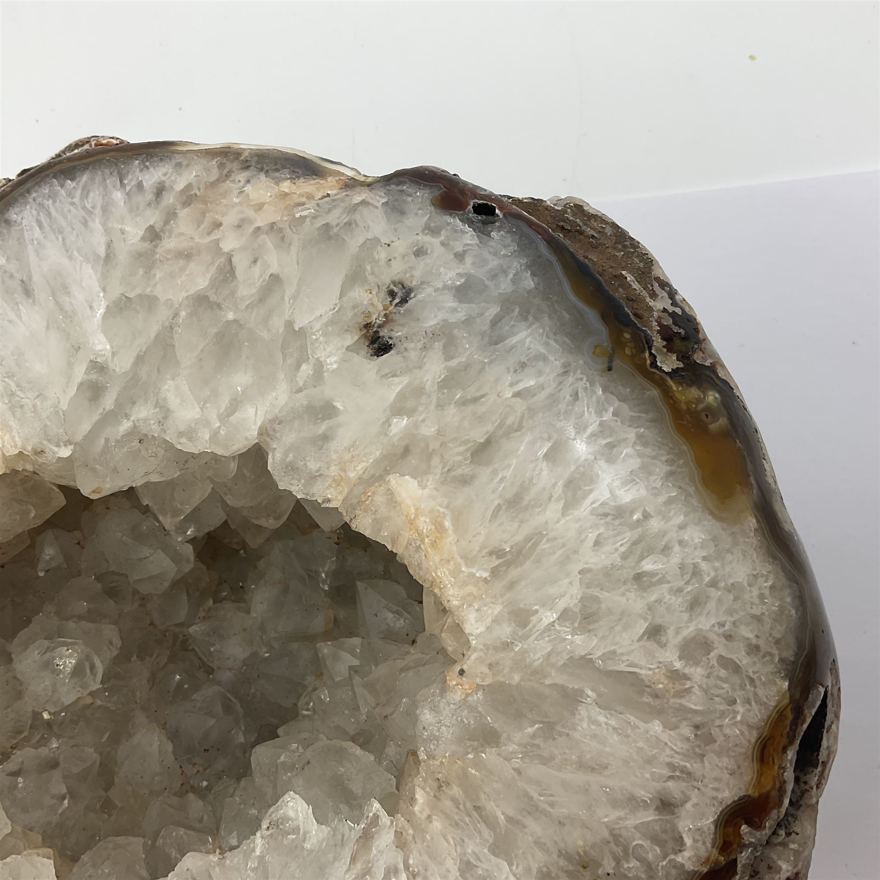 Amethyst crystal geode cluster, with well-defined crystals of various sizes, L22cm