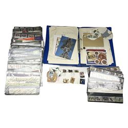 Stamps including approximately 70 GBP of Queen Elizabeth II usable postage in presentation packs, stamps on pages etc, in one box