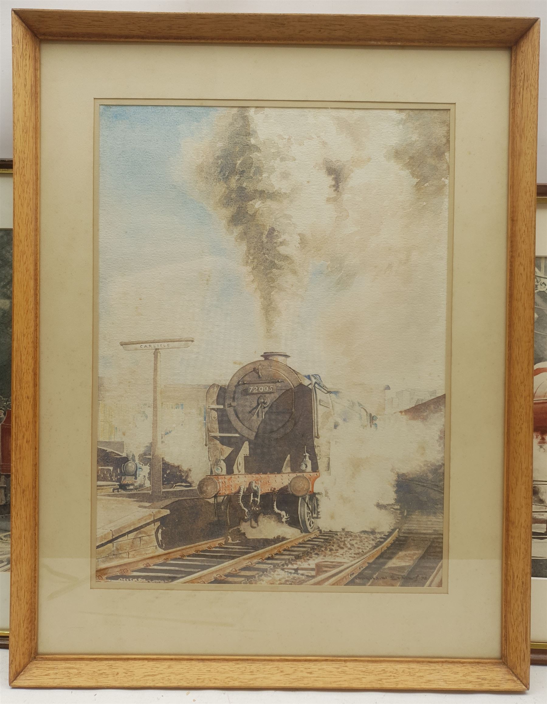 Norman Evans (British 20th century): Railway Locomotives, three watercolours signed, together with a similar print, max 35cm x 45cm (4)