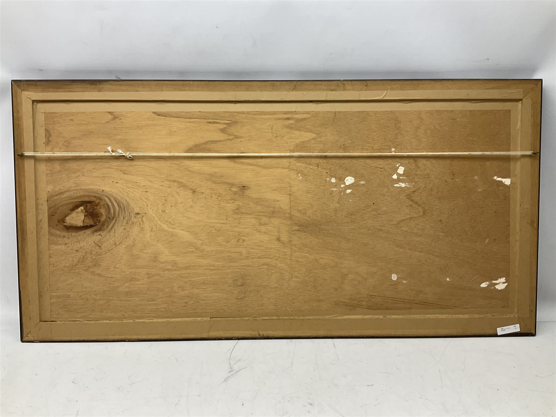 Framed oleograph type print after Henry Redmore, Calm on the Humber, overall H60cm W121cm