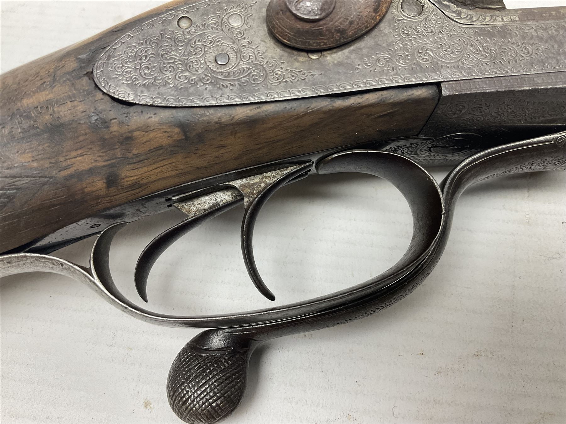 SHOTGUN CERTIFICATE REQUIRED - Purdey 12-bore side-by-side double barrel hammer shotgun, STOCK AND ACTION ONLY as barrels cut ready for sleeving, screw underlever action, serial no.616177