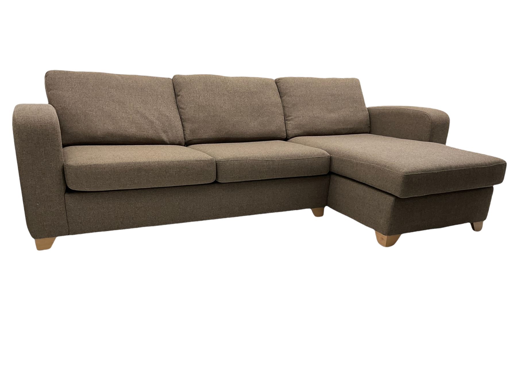 Lydia Deluxe - right-hand corner sofa bed, upholstered in mocha fabric