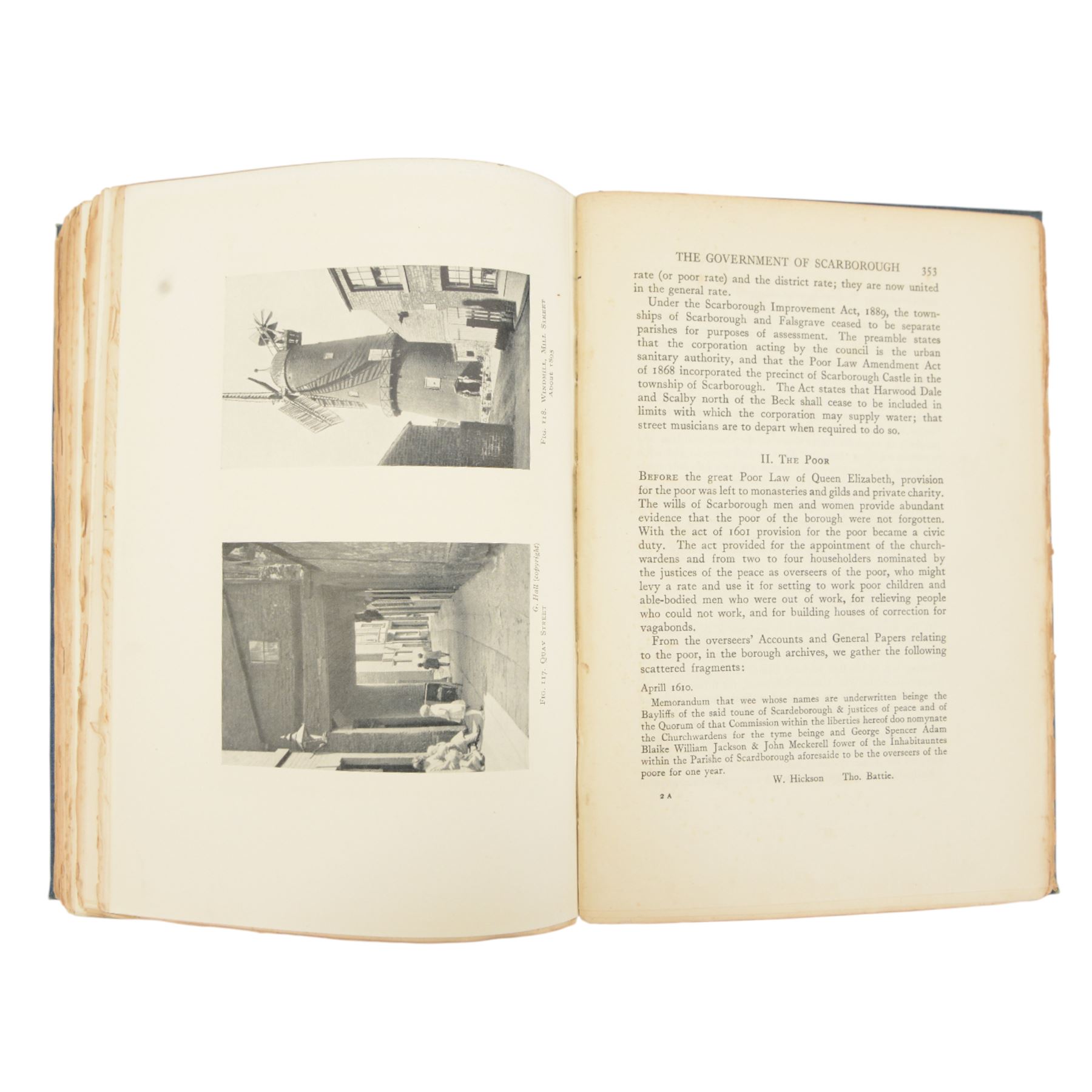 Rowntree, Arthur; 'The History of Scarborough', pub London & Toronto J.M Dent & Sons Ltd, 1931 signed edition no. 24, in blue cloth with gilt vignette and lettering to spine