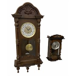 Victorian style Vienna wall clock, dial signed Gastor, and another smaller similar (2)