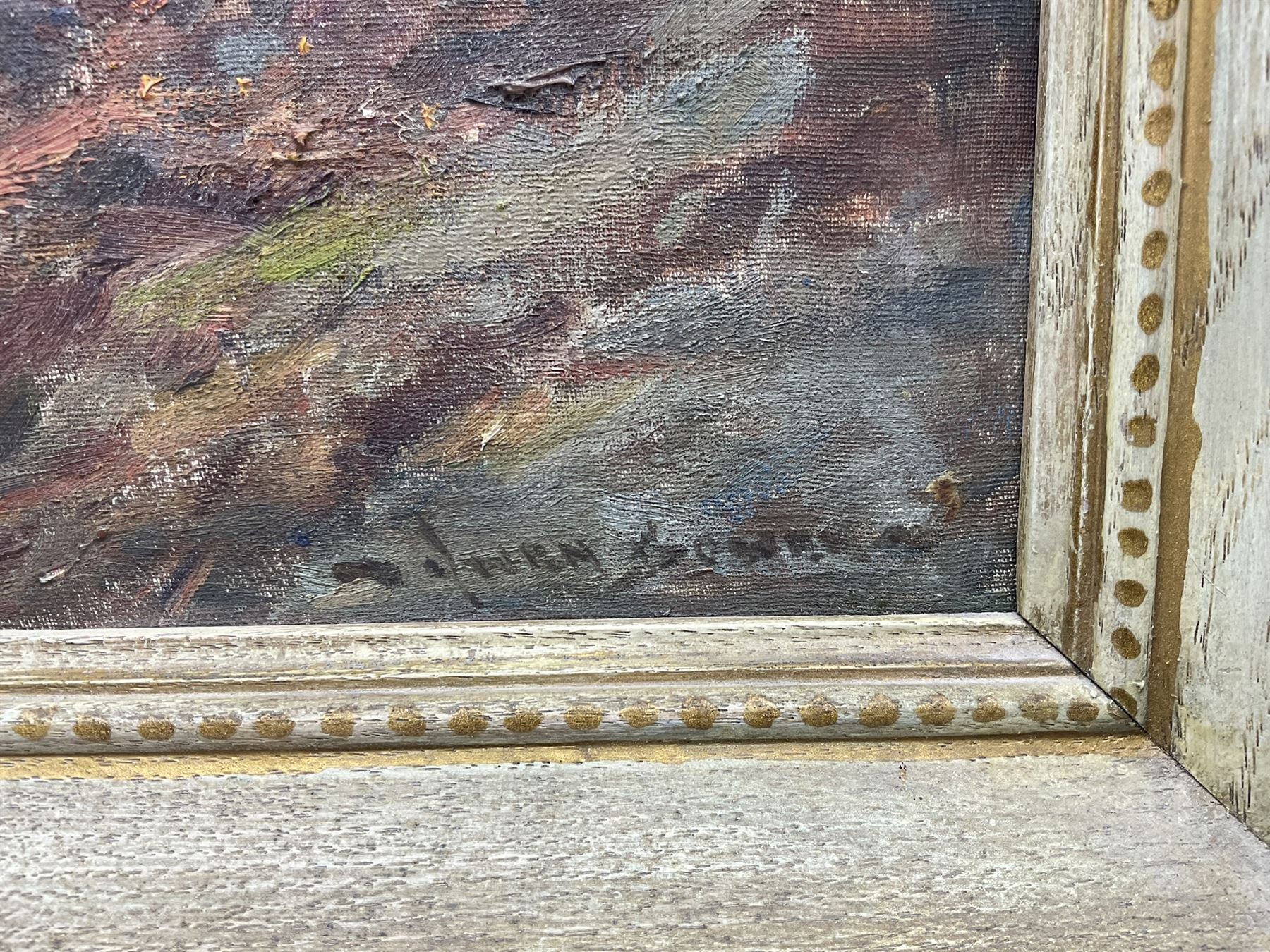 Owen Bowen (Staithes Group 1873-1967): 'A Highland Bridge - Sutherlandshire', oil on board signed, original title label verso 40cm x 50cm