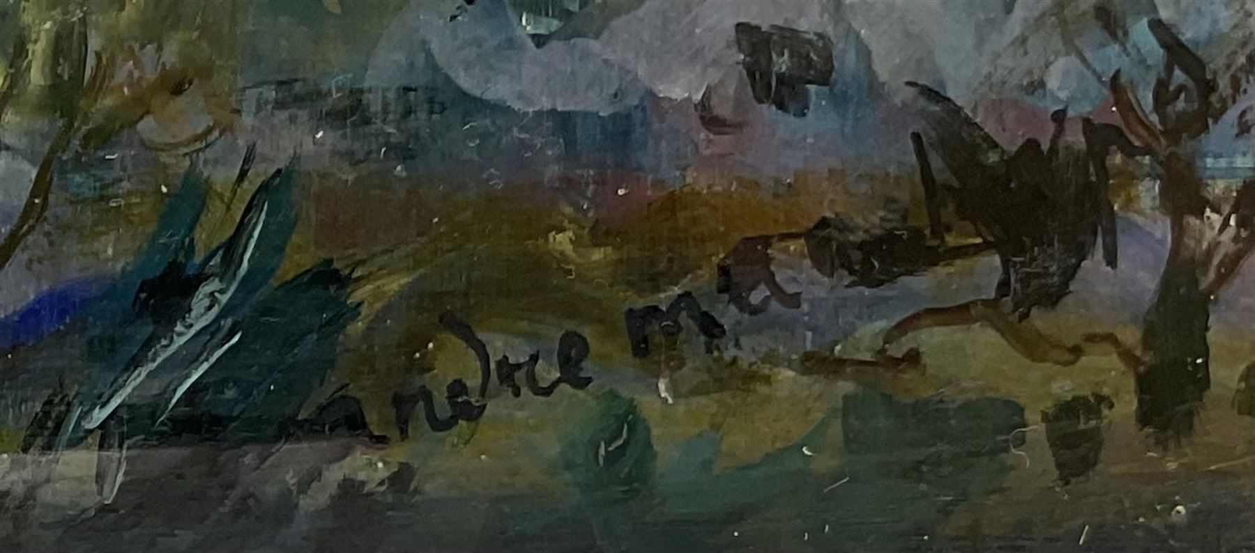 André Marchand (French 1907-1997): 'Summer Fires in Provence', oil on board signed, inscribed and dated 1957 verso 39cm x 46cm
