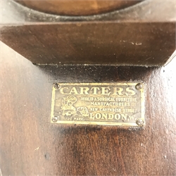 19th Century adjustable mahogany reading tray 'Carters of London', W84cm, D43cm