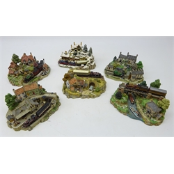  Five Danbury Mint Country Line Collection models Winter Wonderland, The Railway Arms, Day's End, The River Crossing, Hill Farm Crossing and The Arrival of the 4.45' (5)  