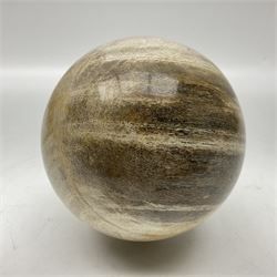 Fossil wood sphere, age; Miocene period, location; Indonesia, D14cm
