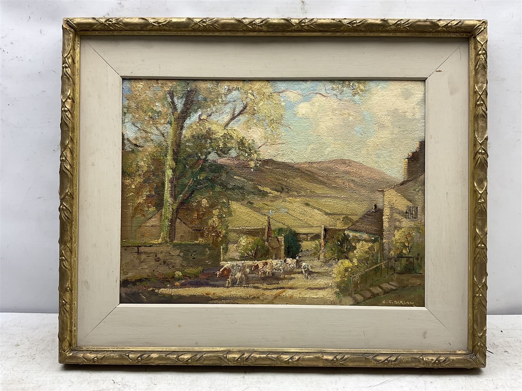 Gordon Clifford Barlow (British 1913-2005): 'Kettlewell - Yorkshire Dales', oil on board signed, titled on artist's studio label verso 37cm x 50cm 
Notes: Barlow was the protégé of Herbert Royle (1870-1958)