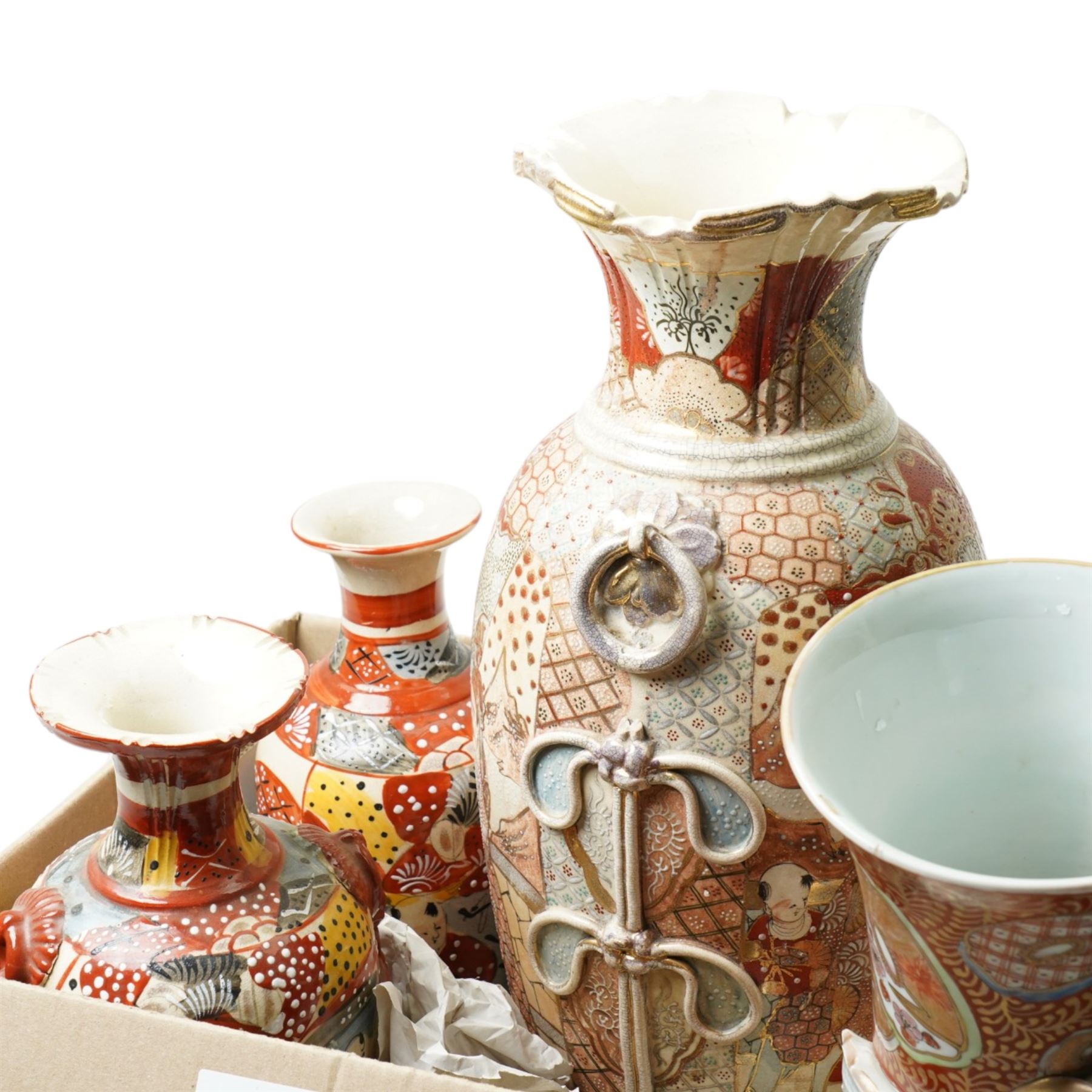 Four Japanese vases, in satsuma and related styles (4)