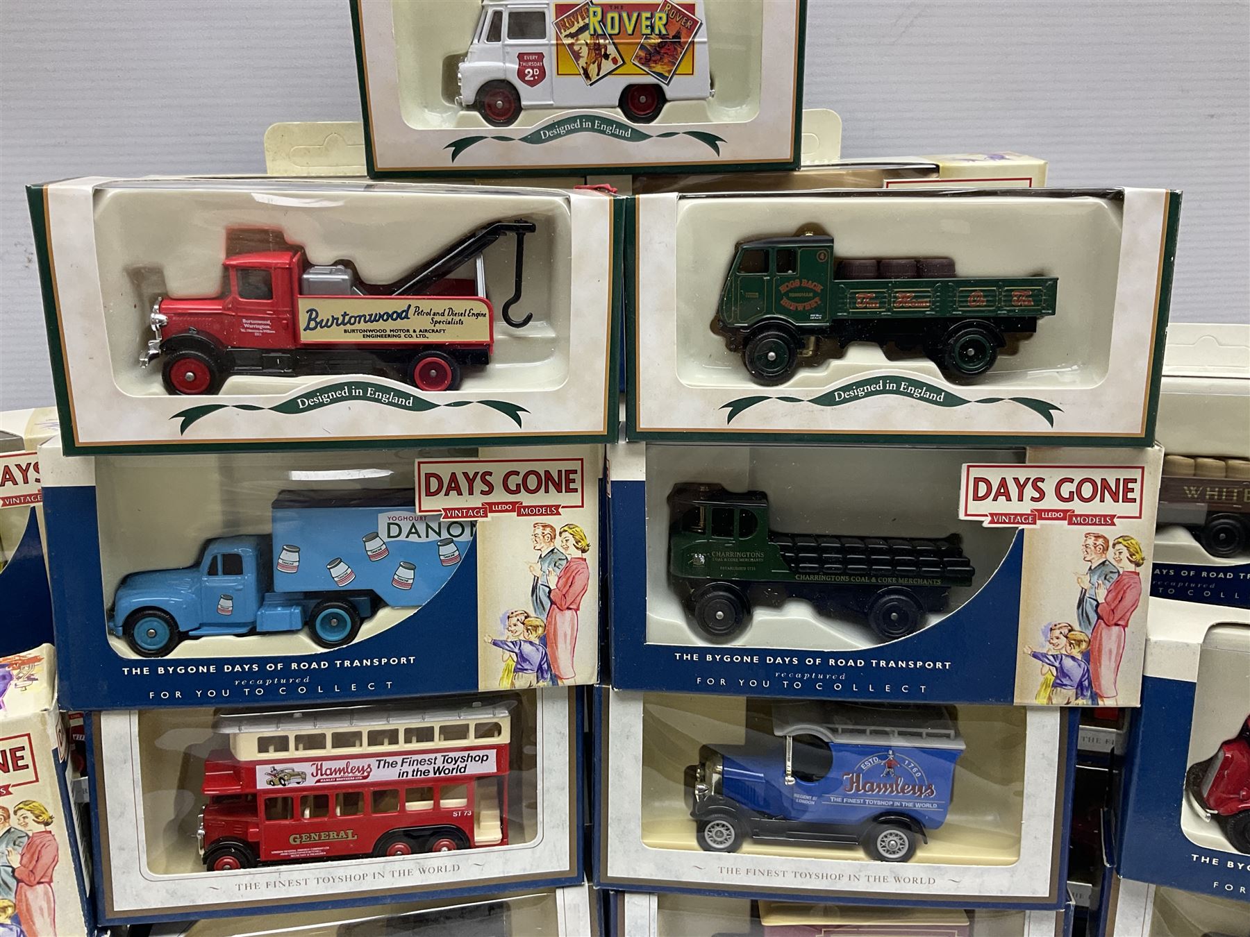 Collection of Days Gone/ Lledo die-cast models including eighteen The Bygone Days of Road Transport, twenty-three Days Gone and twenty-one Hamleys, all boxed (62)