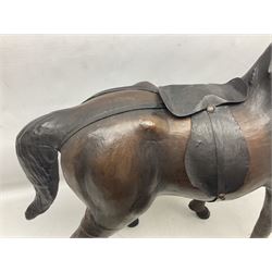 Liberty style leather horse, H68cm