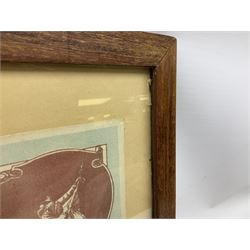 Six WW1 French medals comprising Valor Discipline 1870 3rd Republic Military Medal, Croix De Guerre with star, Croix Du Combattant, Medaille Inter-Alliee De La Victorie, Orient Medal and Medaille Commemorative De La Grande Guerre 1914-18; all with ribbons; mounted, framed and glazed with certificate named to Mr. Gebelin Herve Brigadier au 4th Chassrs. D'Afrique