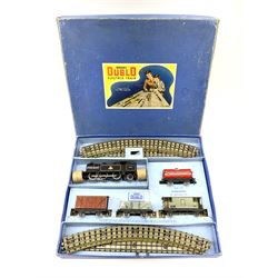 Hornby Dublo - three-rail EDG17 Tank Goods Train set with BR black 0-6-2 Tank locomotive No.69567, three items of rolling stock and brake van, quantity of straight and curved track, boxed.
