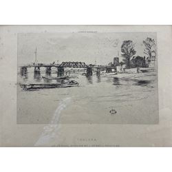 After James Abbott McNeill Whistler (American 1834-1903): 'Chelsea', etching pub. Virtue & Co, London 13cm x 20cm
